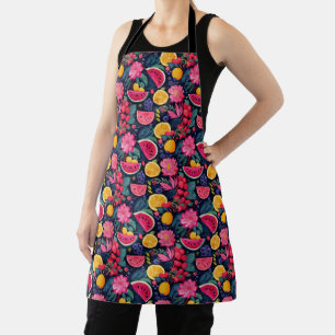Tropical Fruits and Flowers Apron