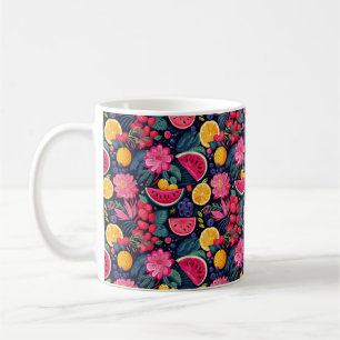 Tropical Fruits and Flowers Coffee Mug