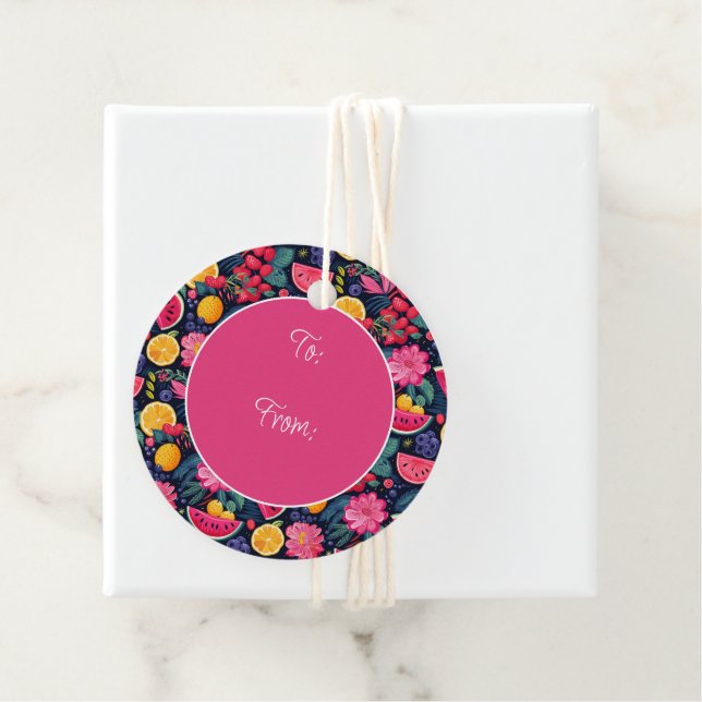 Tropical Fruits and Flowers Favour Tags (In Situ)