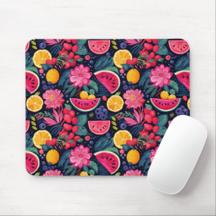Tropical Fruits and Flowers Mouse Mat