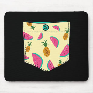 Tropical Fruits In Pocket Kawaii Hawaiian Vacation Mouse Mat