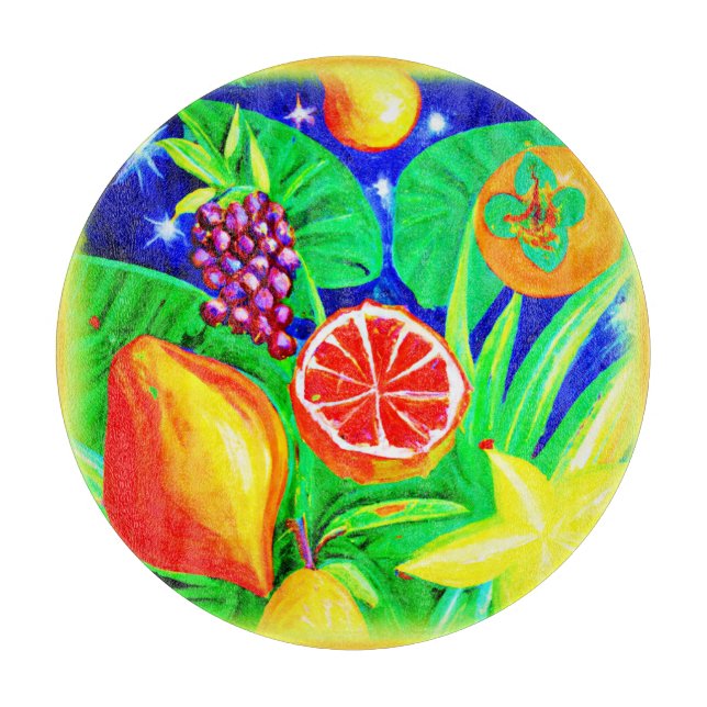 Tropical Fruits in the Sky. Buy Now Cutting Board (Front)