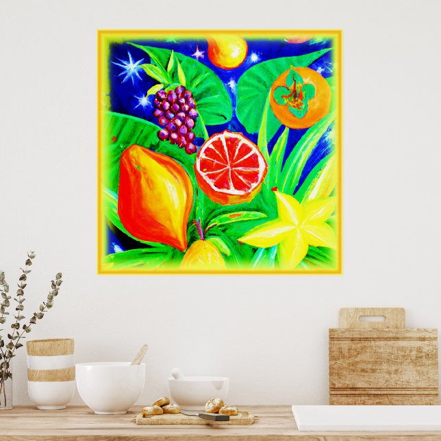 Tropical Fruits in the Sky. Buy Now Poster (Kitchen)