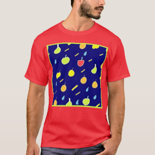 Tropical Fruits Neon Colors Pattern T-Shirt