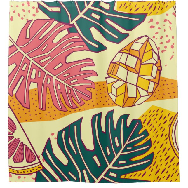 Tropical fruits,pattern design shower curtain (Front)