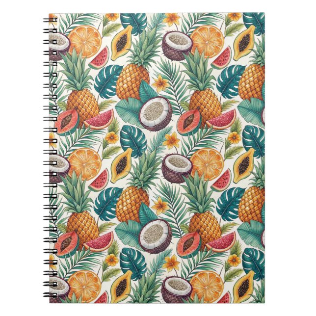 Tropical Fruits - Pineapples & Melon Summer Design Notebook (Front)