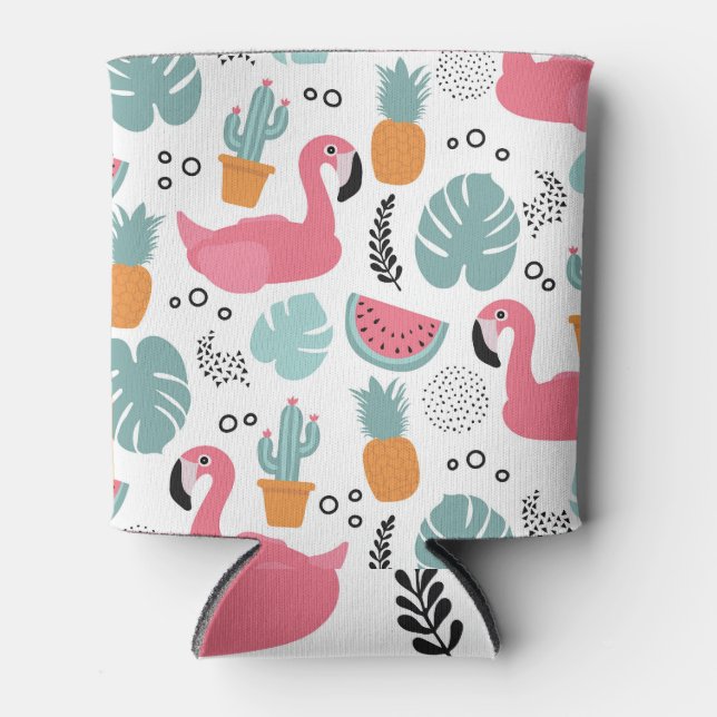 Tropical fruits: repeating pattern. can cooler (Front)