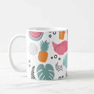 Tropical fruits: repeating pattern. coffee mug