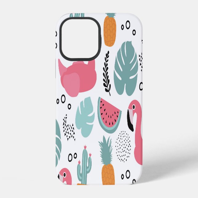 Tropical fruits: repeating pattern. iPhone case (Back)