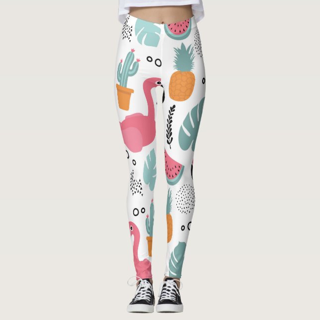 Tropical fruits: repeating pattern. leggings (Front)