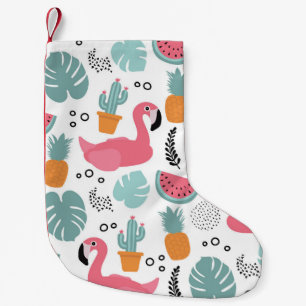 Tropical fruits: repeating pattern. small christmas stocking