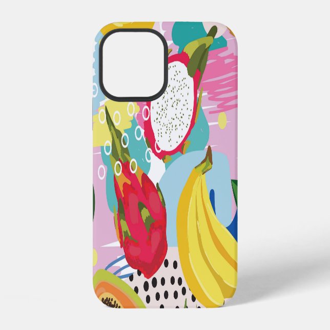 Tropical Fruits, Seamless Vintage Pattern. iPhone Case (Back)