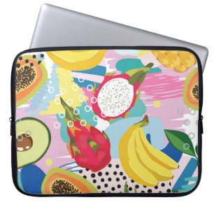 Tropical Fruits, Seamless Vintage Pattern. Laptop Sleeve
