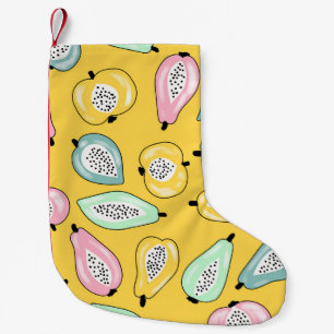 Tropical Fruits: Vibrant Print Pattern Small Christmas Stocking