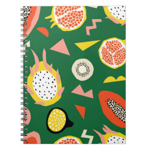 Tropical fruits: vibrant seamless pattern. notebook