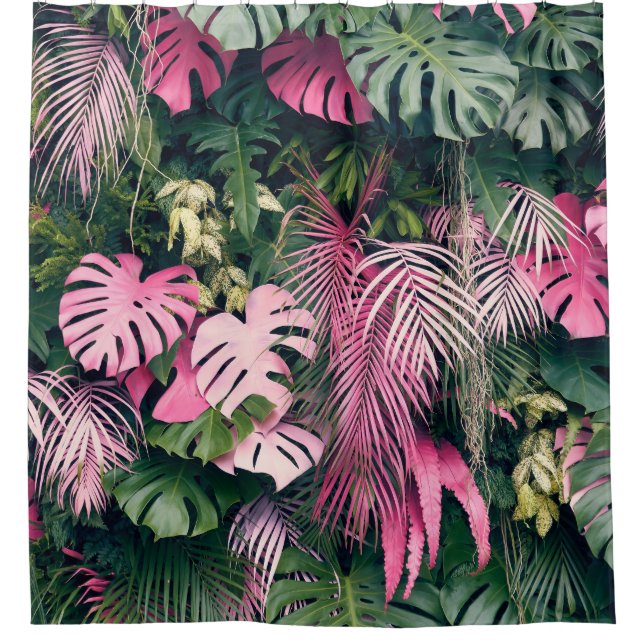 Tropical Full Background Trees Shower Curtain (Front)