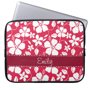 Tropical Fuschia Floral Pattern Laptop Sleeve
