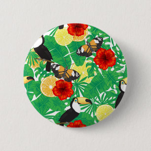 Tropical garden 6 cm round badge