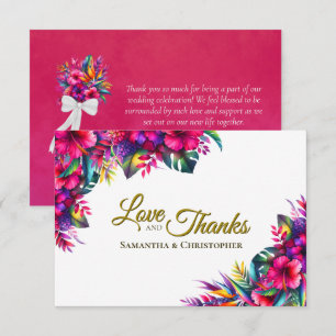Tropical Garden Colourful Love & Thanks Wedding Thank You Card