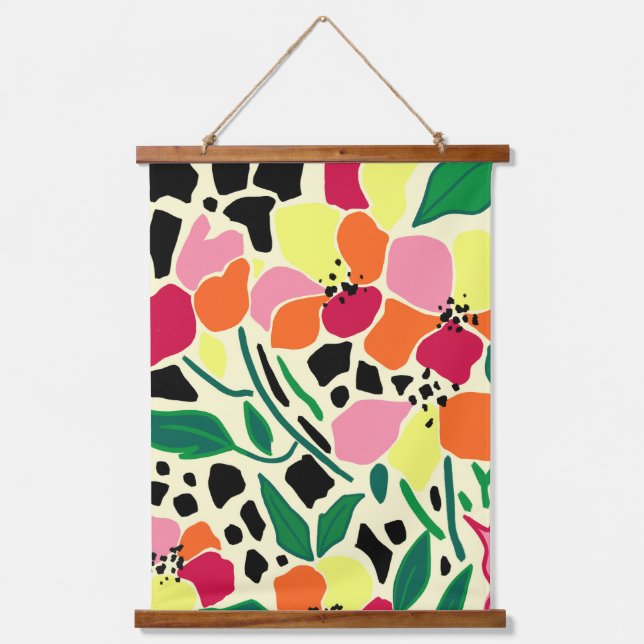 Tropical Garden Dots Hanging Tapestry (Front)