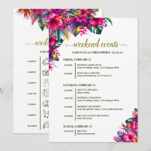 Tropical Garden Flowers Wedding Events & Timeline Programme