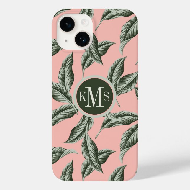 Tropical Garden Leaves Pattern Case-Mate iPhone Case (Back)