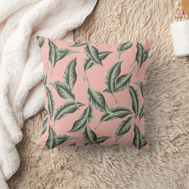 Tropical Garden Leaves Pattern Cushion (Blanket)