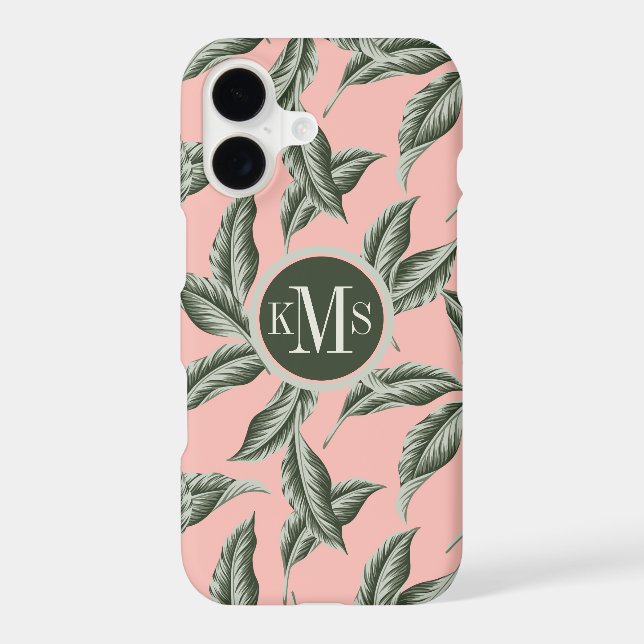 Tropical Garden Leaves Pattern iPhone Case (Back)
