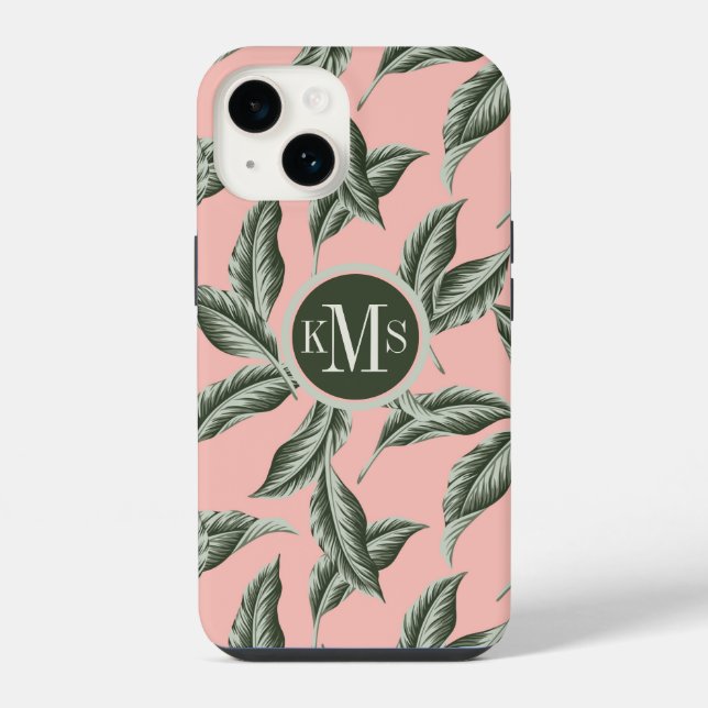Tropical Garden Leaves Pattern iPhone Case (Back)