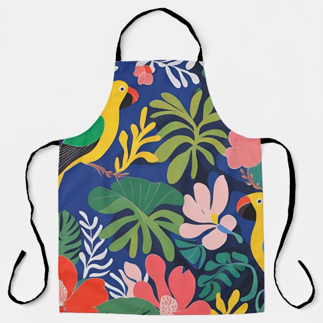 Tropical Garden Modern Expressionism Artwork Apron (Front)