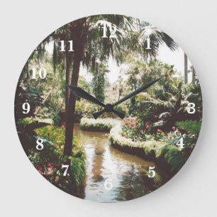 Tropical Garden Paradise Large Clock