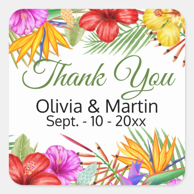 Tropical Garden Paradise Square Sticker (Front)