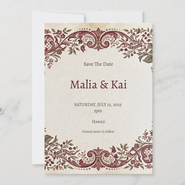 Tropical Garden Save The Date (Front)