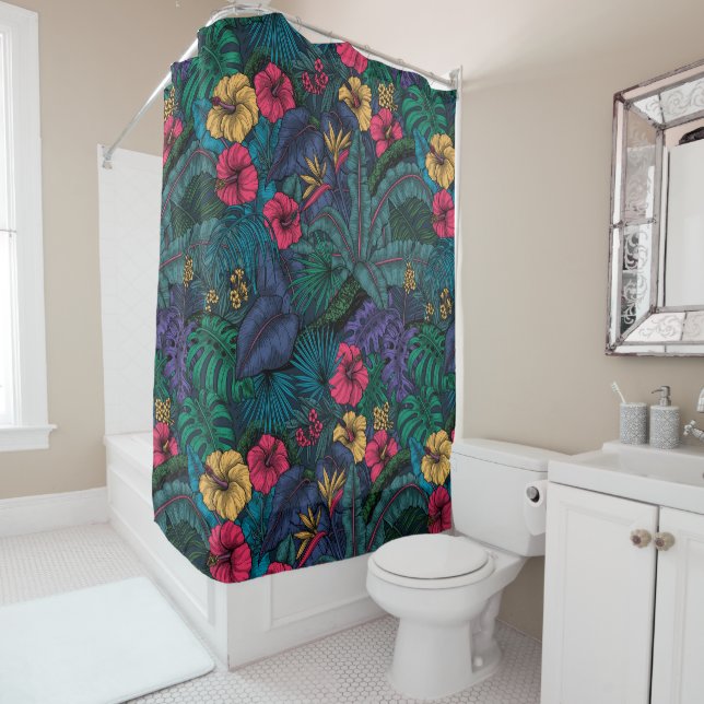 Tropical garden shower curtain (In Situ)