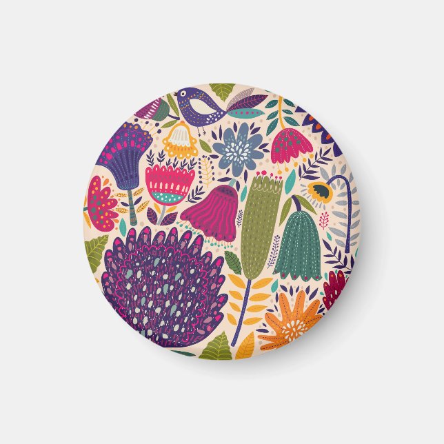 Tropical garden: spring pattern collection. magnet (Front)