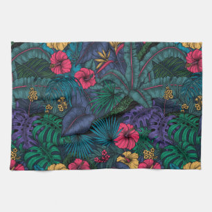 Tropical garden tea towel