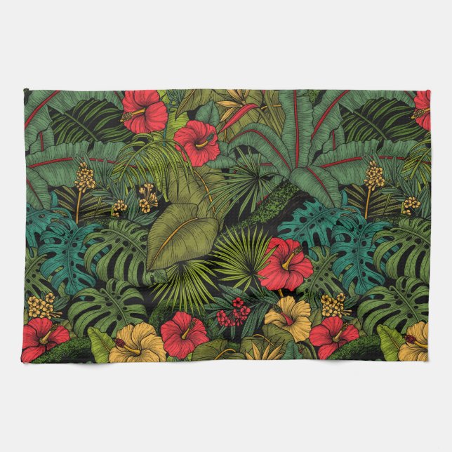 Tropical garden tea towel (Horizontal)