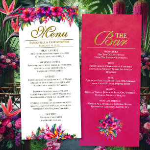 Tropical Garden Two Sided Wedding Meal & Bar Menu