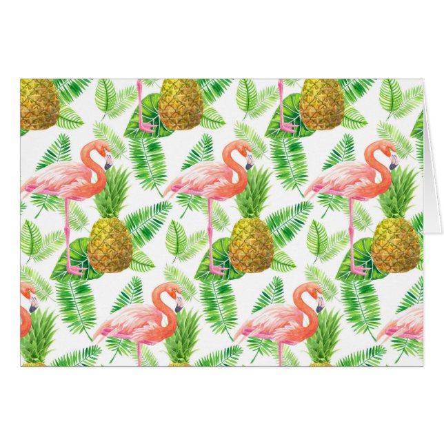 Tropical garden watercolor pattern (Front Horizontal)