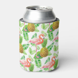 Tropical garden watercolor pattern can cooler