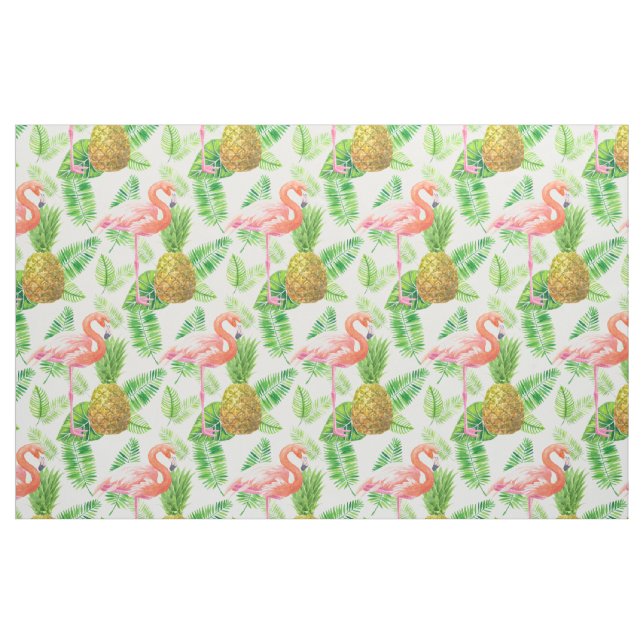 Tropical garden watercolor pattern fabric (Fat Quarter)