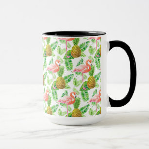 Tropical garden watercolor pattern mug