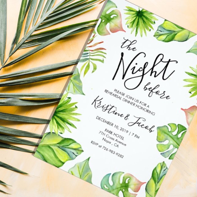 Tropical Garden Wedding Rehearsal Invitation Card (Creator Uploaded)