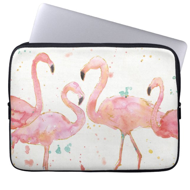 Tropical | Gathering of Flamingos Laptop Sleeve (Front)