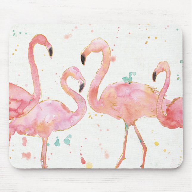 Tropical | Gathering of Flamingos Mouse Mat (Front)