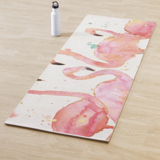 Tropical | Gathering of Flamingos Yoga Mat (In Situ)
