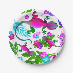 Tropical Geckos Paper Plates