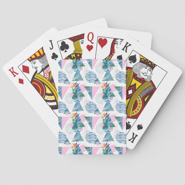 Tropical Geometric Pattern Playing Cards (Back)