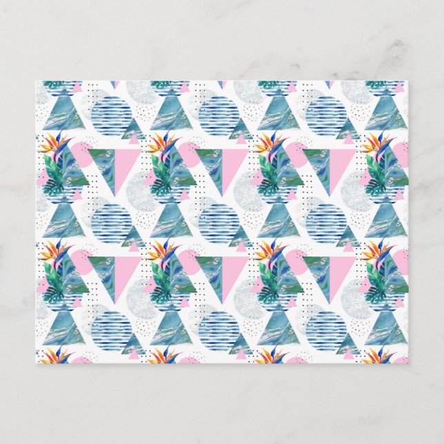Tropical Geometric Pattern Postcard (Front)