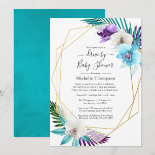 Tropical Geometric Summer Drive By Shower Invitation